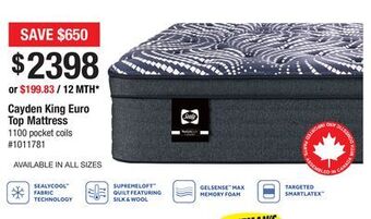 Bad Boy Superstore Cayden king euro top mattress offer