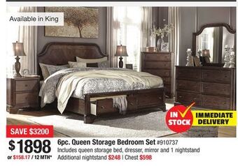 Bad Boy Superstore 6pc. queen storage bedroom set offer