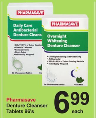 Pharmasave Pharmasave denture cleanser tablets offer