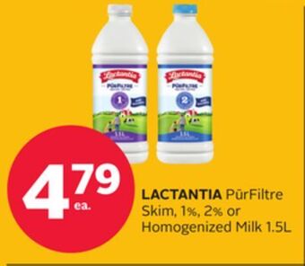 Rexall Lactantia pūrfiltre skim, 1%, 2% or homogenized milk offer