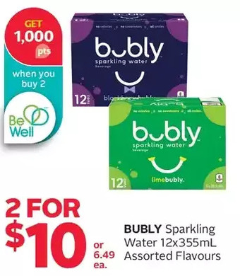 Rexall Bubly sparkling water offer