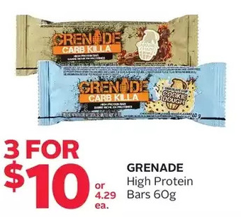 Rexall Grenade high protein bars offer