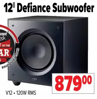 2001 Audio Video 12" defiance subwoofer offer