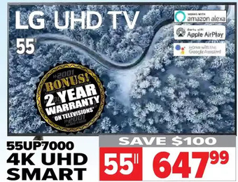 2001 Audio Video Lg 4k uhd smart 55" offer