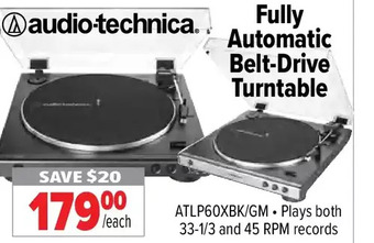 2001 Audio Video Audio-technica fully automatic belt-drive turntable offer