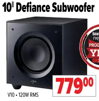 2001 Audio Video 10" defiance subwoofer offer