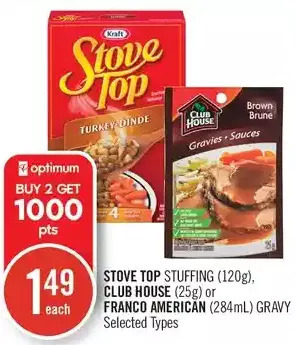 Shoppers Drug Mart Stove top stuffing, club house or franco american gravy offer