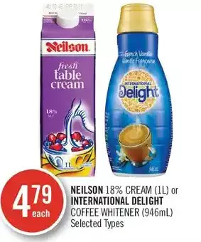 Shoppers Drug Mart Neilson 18% cream or international delight coffee whitener offer