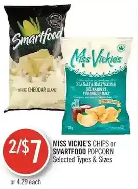 Shoppers Drug Mart Miss vickie's chips or smartfood popcorn offer