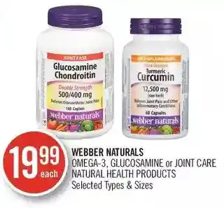 Shoppers Drug Mart Webber naturals omega-3, glucosamine or joint care natural health products offer