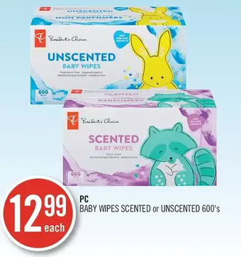 Shoppers Drug Mart Pc baby wipes scented or unscented offer