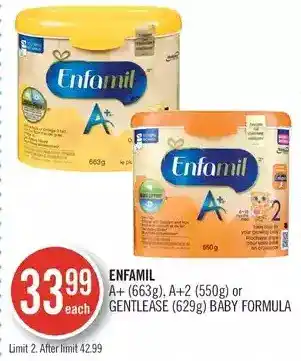 Shoppers Drug Mart Enfamil a+, a+2 or gentlease baby formula offer