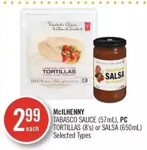 Shoppers Drug Mart Mcilhenny tabasco sauce, pc tortillas or salsa offer