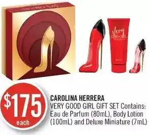 Shoppers Drug Mart Carolina herrera very good girl gift set: eau de parfum, body lotion and deluxe miniature offer