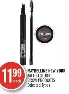Shoppers Drug Mart Maybelline new york tattoo studio brow products offer