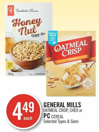 Shoppers Drug Mart General mills oatmeal crisp, chex or pc cereal offer