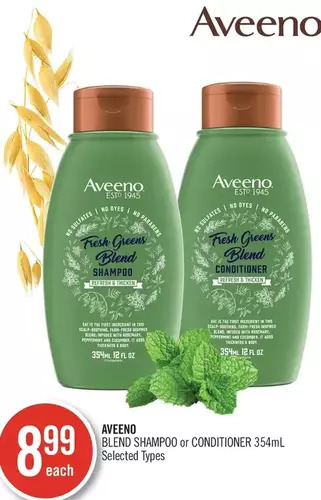 Shoppers Drug Mart Aveeno blend shampoo or conditioner offer