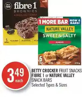 Shoppers Drug Mart Betty crocker fruit snacks, fibre 1 or nature valley snack bars offer