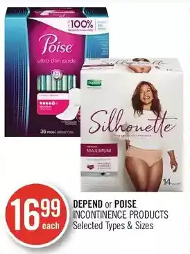 Shoppers Drug Mart Depend or poise incontinence products offer