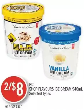 Shoppers Drug Mart Pc shop flavours ice cream offer