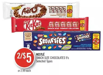 Shoppers Drug Mart Nestlé snack size chocolates offer