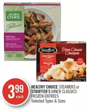 Shoppers Drug Mart Healthy choice steamers or stouffer's dinner classics frozen entrees offer