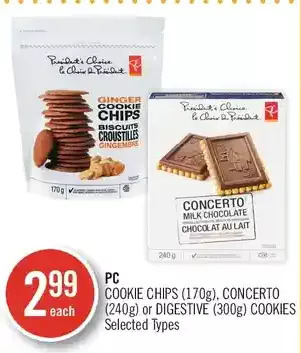 Shoppers Drug Mart Pc cookie chips, concerto or digestive cookies offer