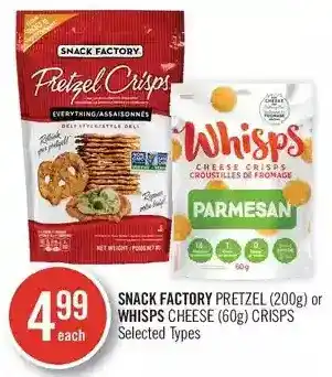 Shoppers Drug Mart Snack factory pretzel or whisps cheese crisps offer