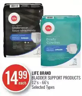 Shoppers Drug Mart Life brand bladder support products offer