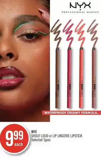 Shoppers Drug Mart Nyx shout loud or lip lingerie lipstick offer