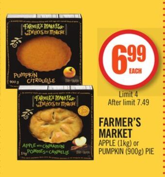 Shoppers Drug Mart Farmer's market apple (1kg) or pumpkin (900g) pie offer