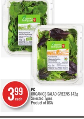 Shoppers Drug Mart Pc organics salad greens offer