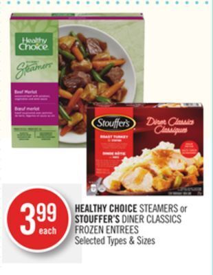 Shoppers Drug Mart Healthy choice steamers or stouffer's diner classics frozen entrees offer