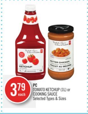 Shoppers Drug Mart Pc tomato ketchup (1l) or cooking sauce offer