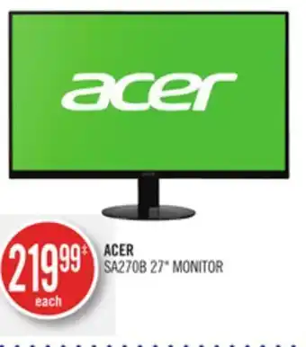 Shoppers Drug Mart Acer sa270b 27" monitor offer