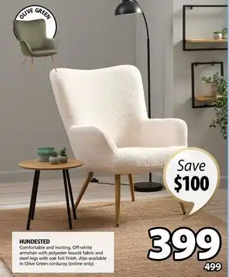 JYSK Hundested off-white armchair offer