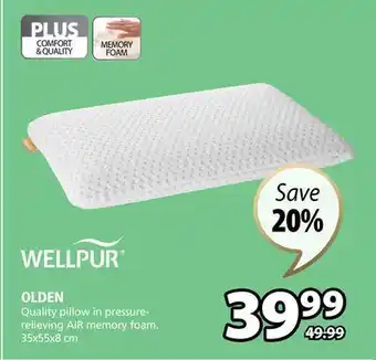 JYSK Wellpur olden quality pillow offer