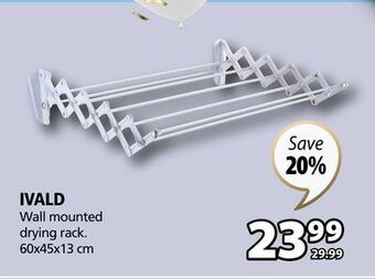 JYSK Ivald wall mounted drying rack offer