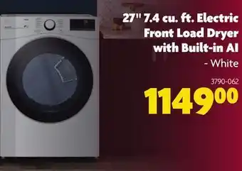 Home Hardware 27" 7.4 cu. ft. electric front load dryer with built-in ai offer