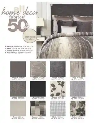 Fabricville All home decor fabrics offer