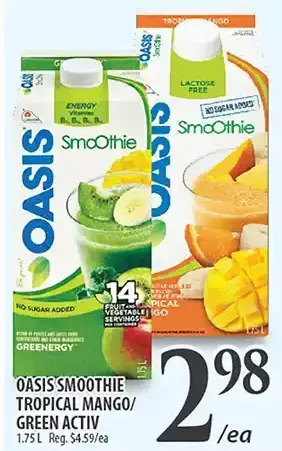 Al Premium Food Mart Oasis smoothie tropical mango/green activ offer