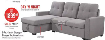The Brick Carter 2-piece linen-look fabric left-facing sleeper sectional - solis grey offer
