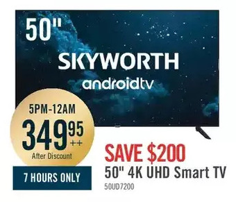The Brick Skyworth 50" 4k uhd smart television with google assistant - 50ud7200 offer