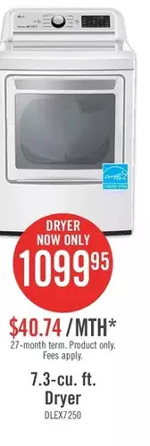 The Brick Lg 7.3-cu. ft. dryer offer