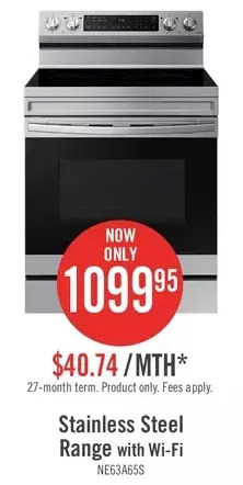 The Brick Samsung 6.3 cu. ft. freestanding electric range - ne63a6511ss/ac offer