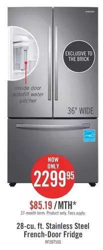 The Brick Samsung 28 cu. ft. french-door refrigerator - rf28t5021sr/aa offer