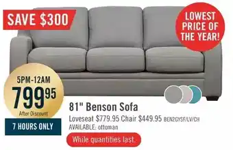 The Brick Benson linen-look fabric sofa | loveseat | chair offer