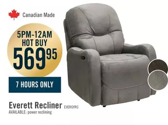 The Brick Everett polyester recliner - grey offer
