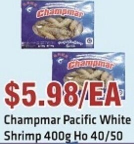 88 Supermarket Champmar Pacific White Shrimp 400 g Ho 40/50 offer