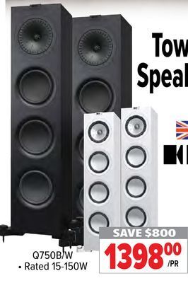 2001 Audio Video Kef tower speaker offer